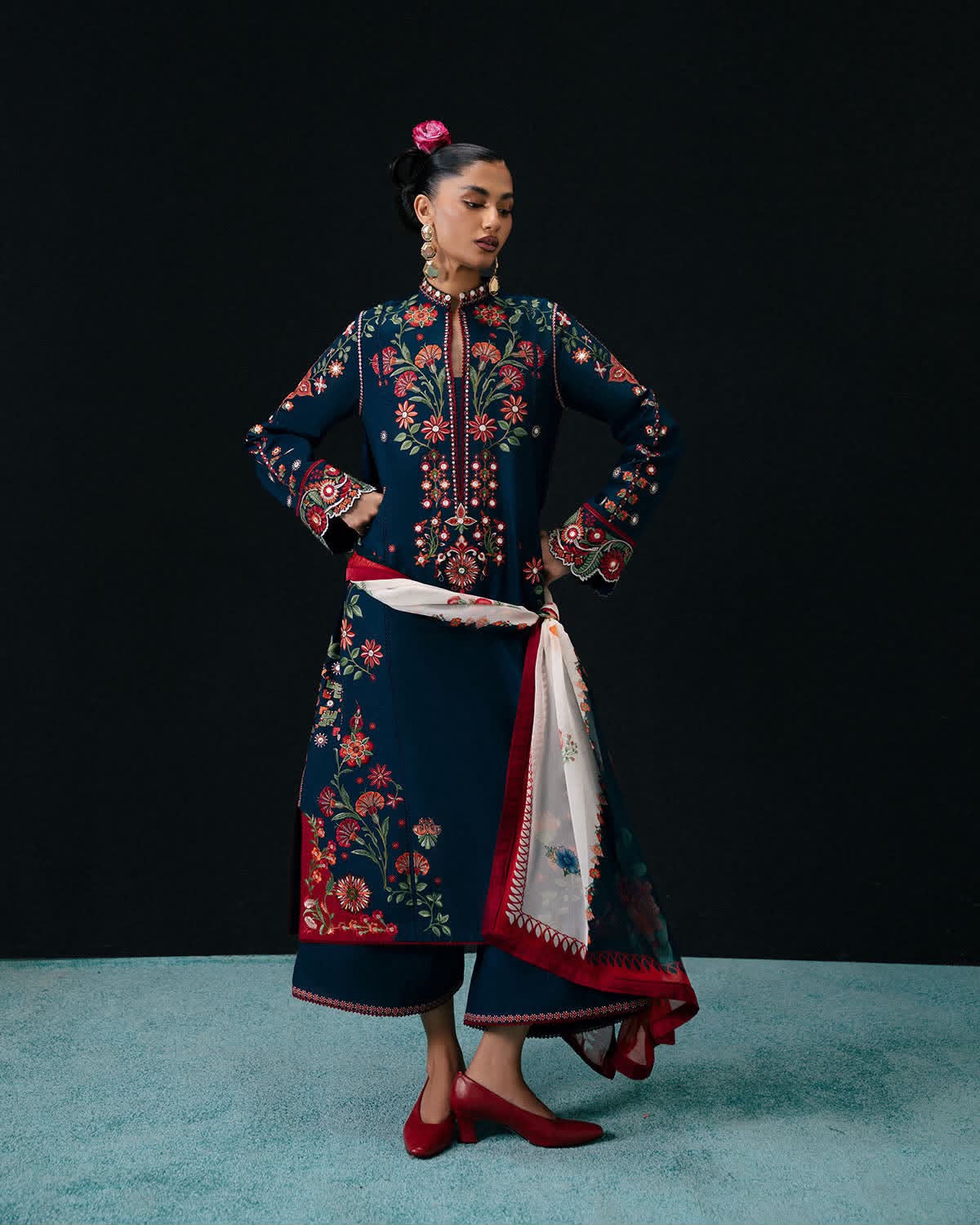 Dhanak embroidered luxury unstitched 3pc suit